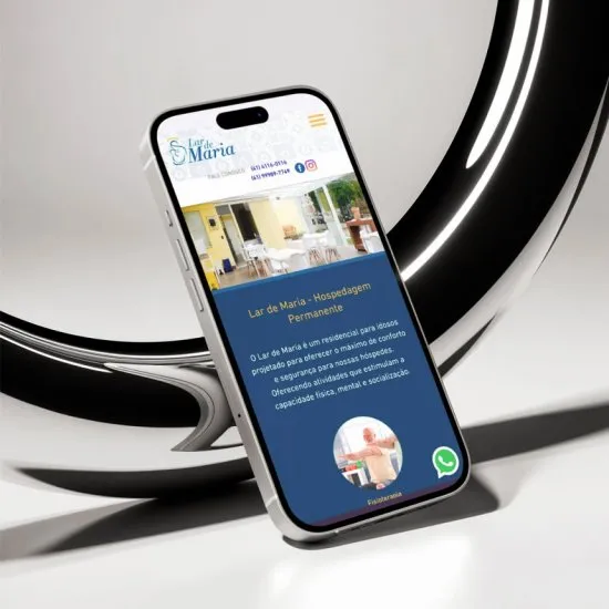 Versão mobile do site Lar de Maria, desenvolvida pela Agência Kanka