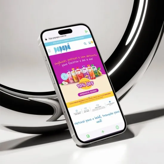 Versão mobile do site Papapá, desenvolvida pela Agência Kanka