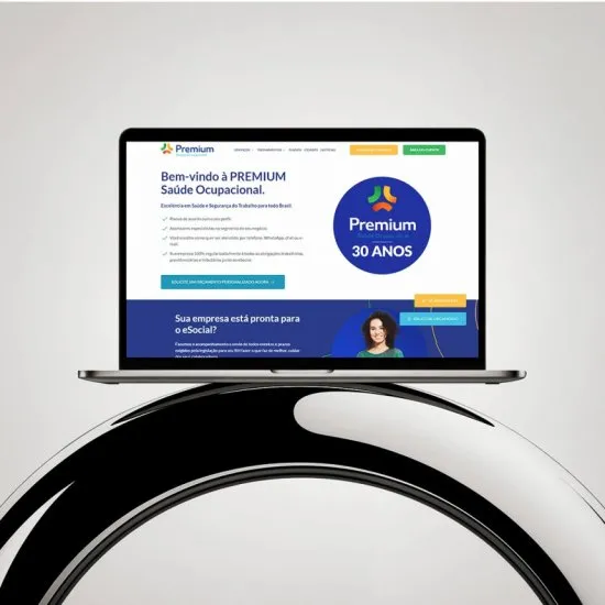 Versão para desktop do site Premium Saúde, layout responsivo criado pela Agência Kanka