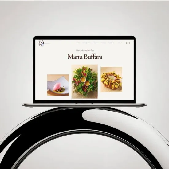Versão para desktop do site Restaurante Manu, layout responsivo criado pela Agência Kanka