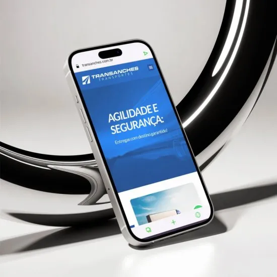 Versão mobile do site Transanches, desenvolvida pela Agência Kanka