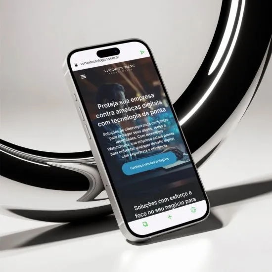 Versão mobile do site Vortex Tecnológico, desenvolvida pela Agência Kanka